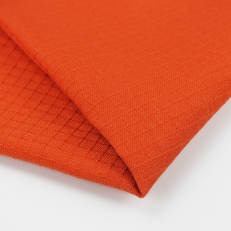 Orange rip-stop aramid viscose fabric, AVS-WR-240